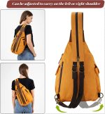 Jannloe Canvas Sling Bag Small Crossbody Backpack for Women Men Casual Shoulder Daypack Outdoor Rucksack Hiking Travel - Image 2